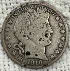 1910 S Barber Silver Half Dollar Coin