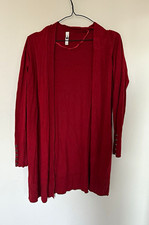 Damen Strickpullover Rot Gr. M Langarm mit Kn...