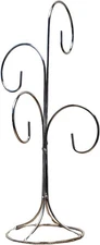 Multiple Christmas Ornament Stand - 4 Holding Arms Silver Tree Displays
