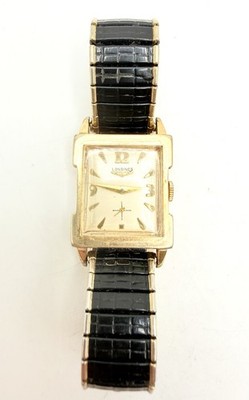 Vintage Mens Longines 10K Gold Filled  L&K Men's Watch 9LT Black Band