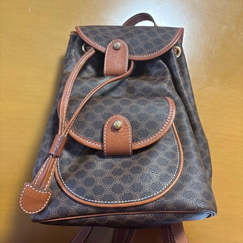 CELINE Macadam Backpack Brown Leather Authentic Designer Bag