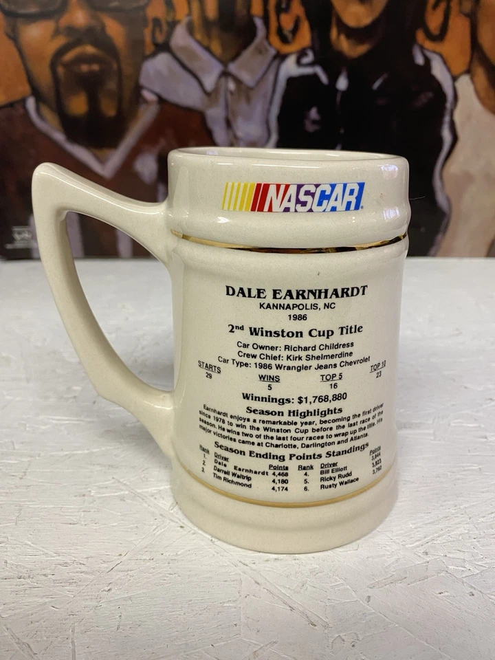 Taza Stein Vintage 1986 Dale Earnhardt NASCAR Winston Cup Champion Foto 3 de 4