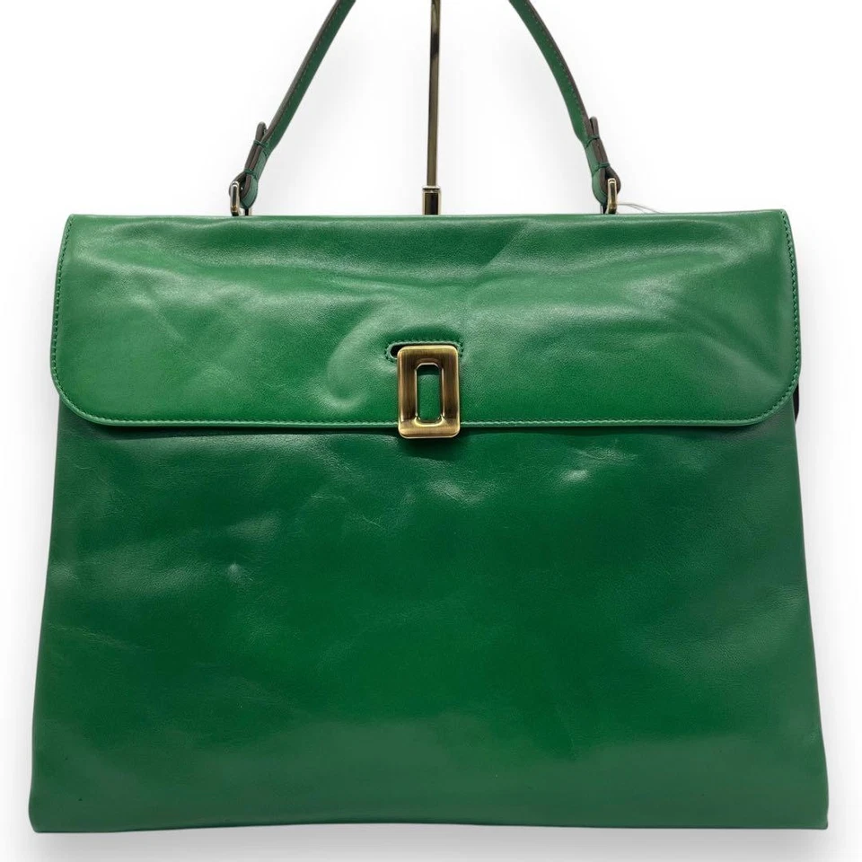 Bolso de Hombro Roger Vivier Cuero Verde 2 Vías con Hebilla de Metal Excelente Estado Foto 4 de 4