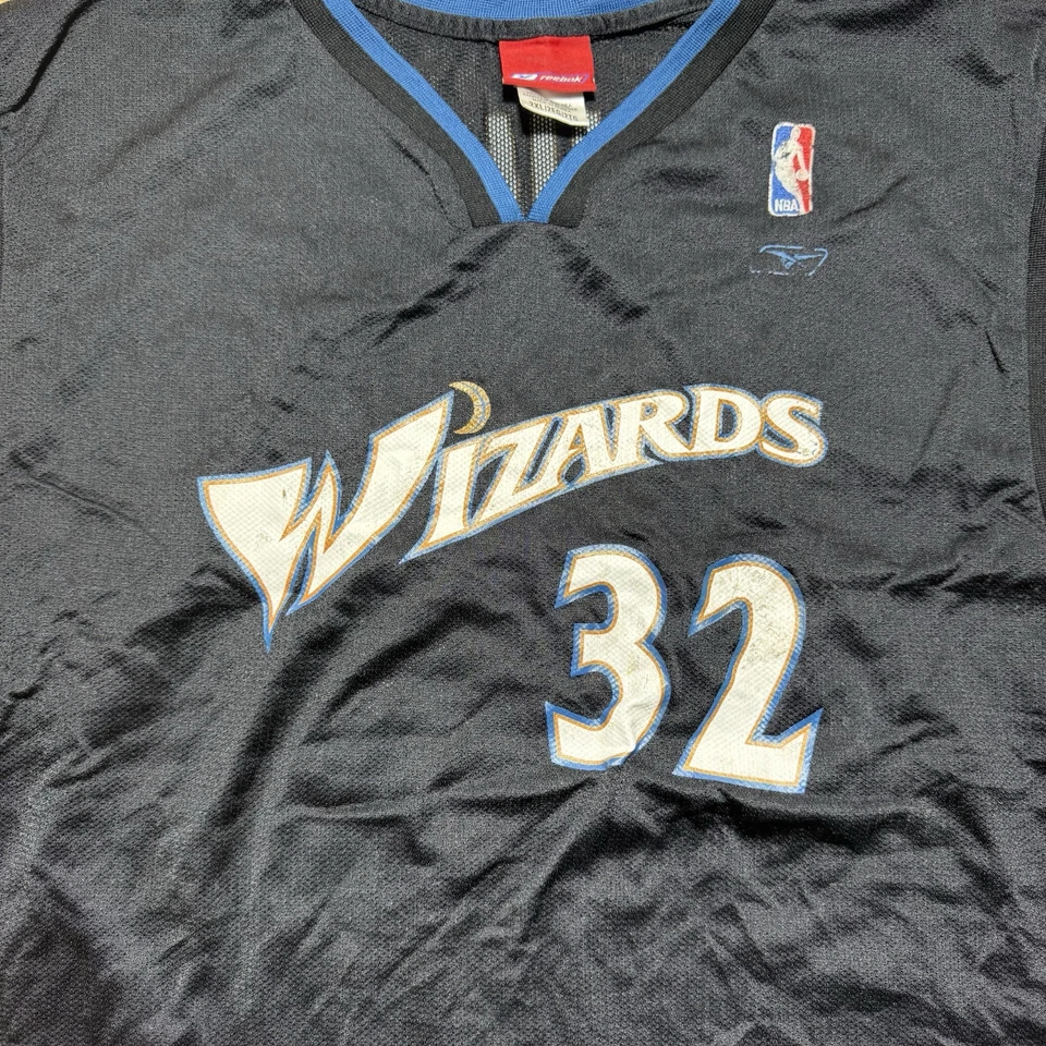 Camiseta De Colección Reebok Wizards Baketball NBA Richard Rip Hamilton #32 Negra Para Hombres 2XL Foto 3 de 4