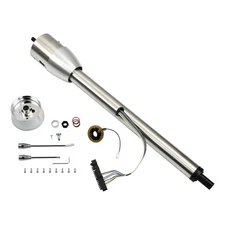 Stainless Steel 30" Tilt Manual Steering Column w/ 9 Hole Wheel Adapter No Key
