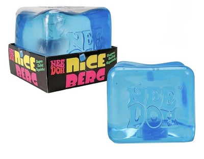 NeeDoh Nice Berg, Blue Nee Doh Iceberg Cube Ice Mega ,Squishy Toy ,New With Box.