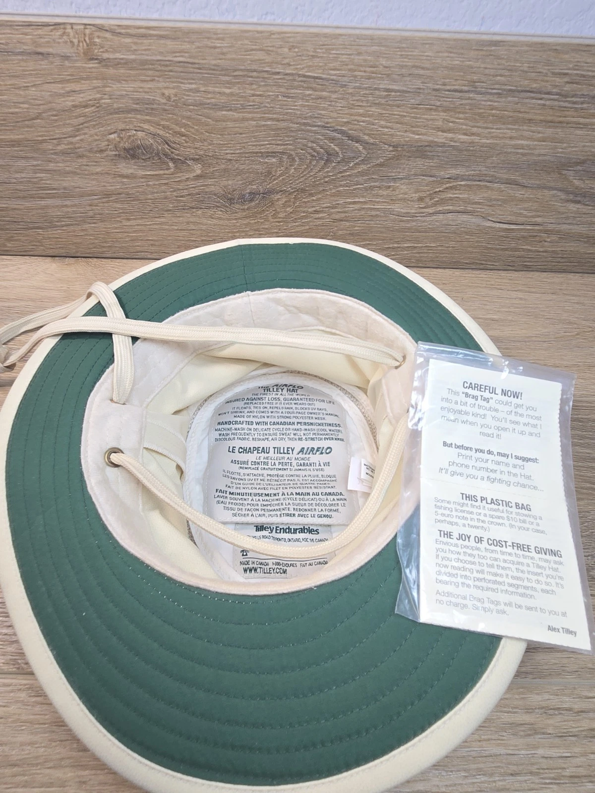 Tilley Airflow Sun Hat Sz 7 Tan Vented Safari Fishing LTM5. Hidden Pocket