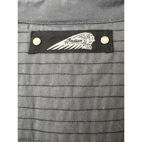 Indian Motorcycle Vest Mens 2XL Gray Canvas Snap Front Padded Logo image 4