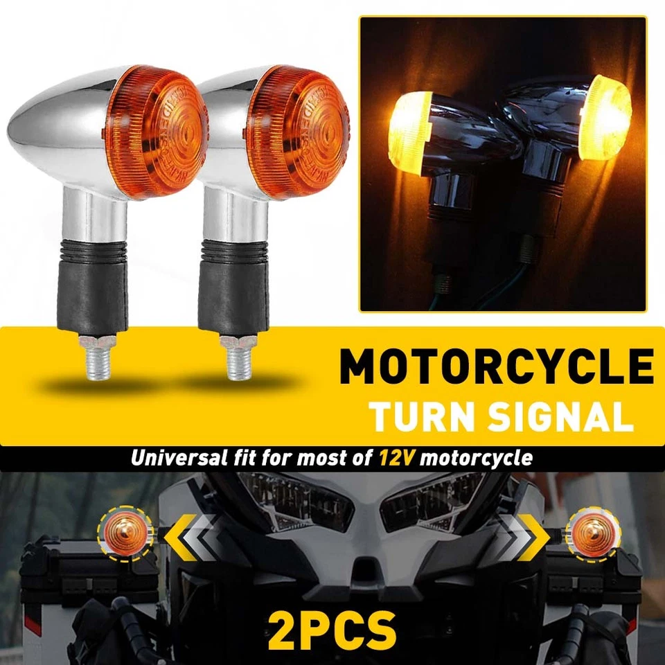 Luces de señal ámbar de giro X2 para Honda CMX250C CR125R Interstate Fury 1300 12V Foto 3 de 4