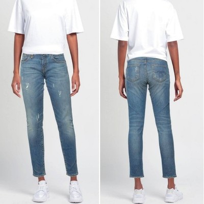 R13 Kate Skinny Distressed Stretchy Jeans Size 27 Mid Wash Blue