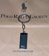 NEW  POLO Ralph Lauren RL Logo Keychain Fob in Silver Metal