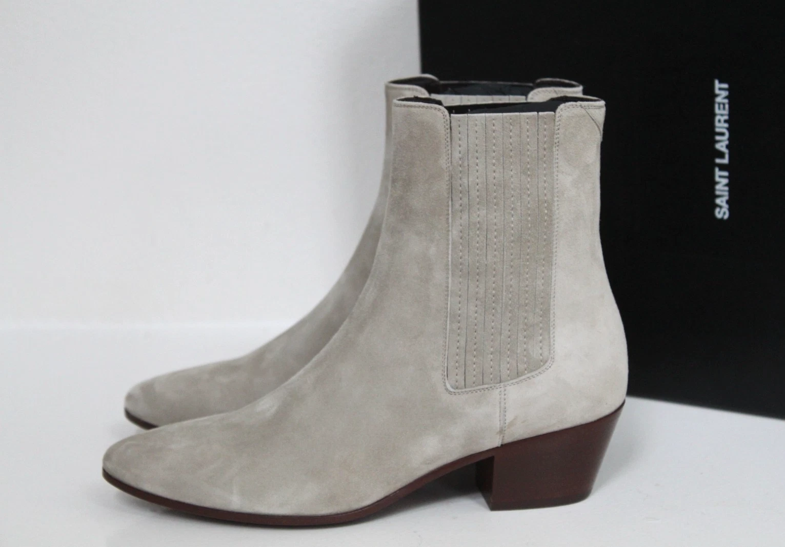 Saint Laurent — sz 6.5 / 37 Saint Laurent West 45 Age Chealsea Suede Ankle Bootie Low Heel Shoes