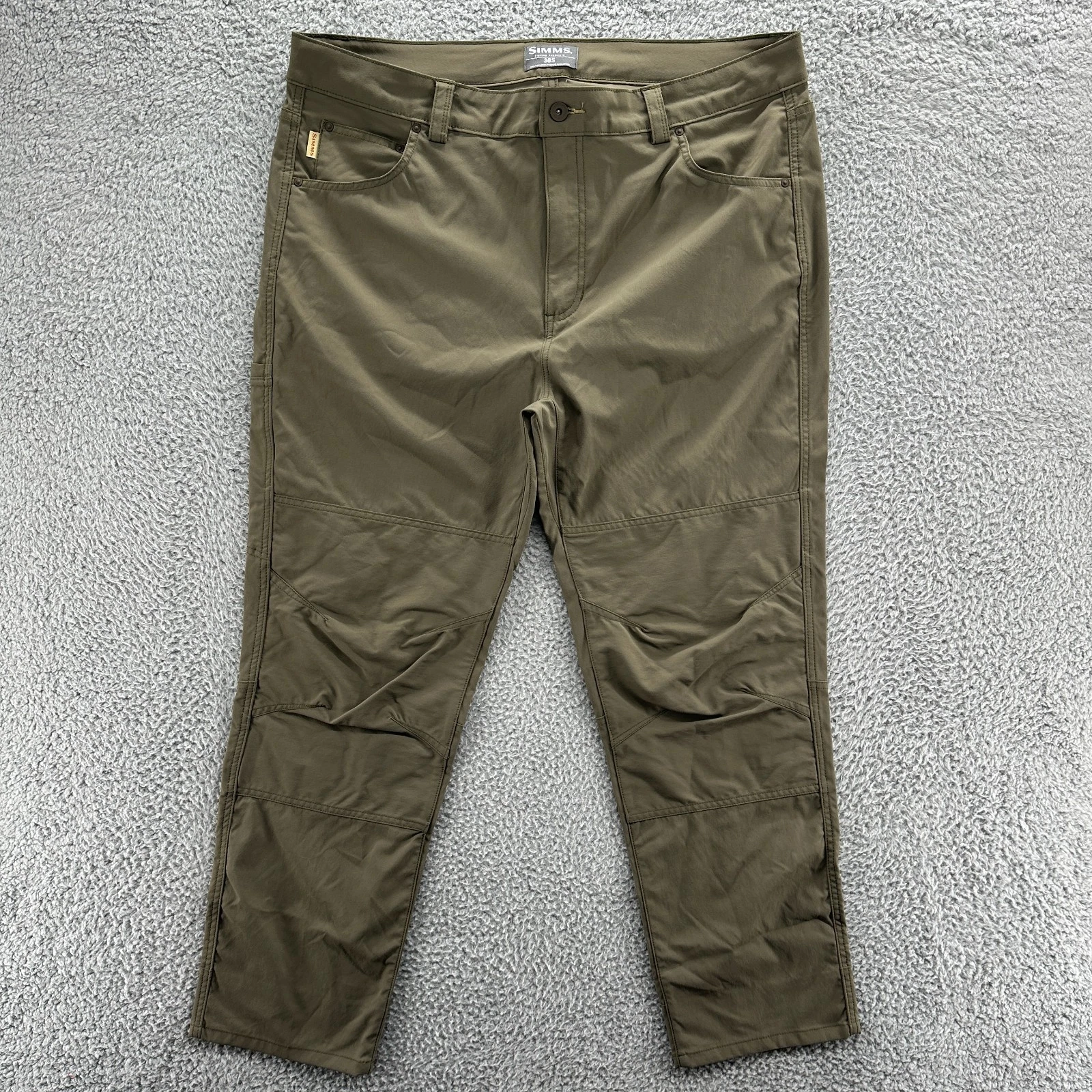 Simms Pants Mens 38s Green Fishing Hiking Tapered Stretch Outdoor Pants 38x29
