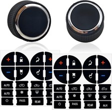 2 Packs Rear Radio Volume Control Knob with AC Dash Button Sticker Repair Kit 2