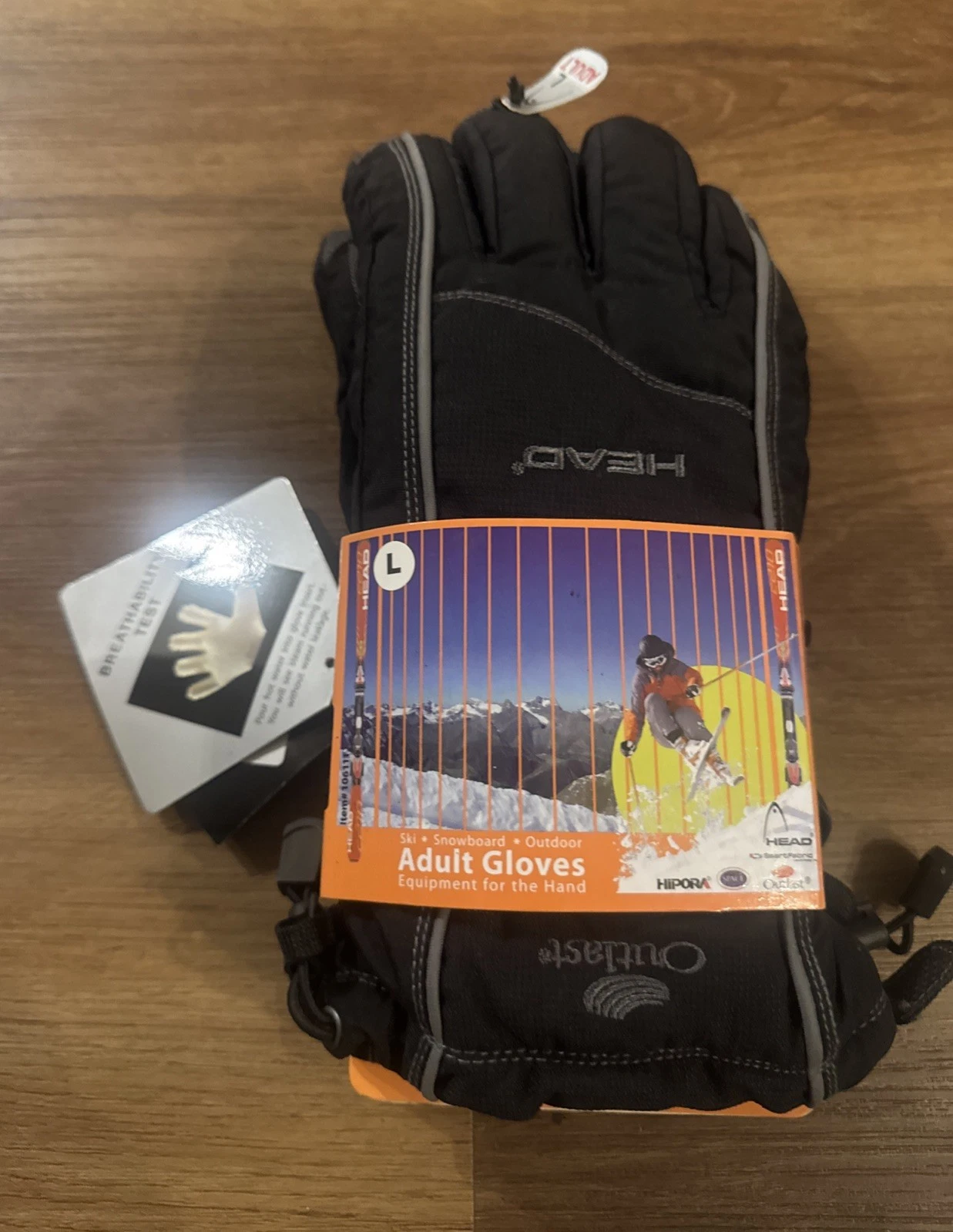 Head Outlast Ski Snow Winter Gloves Mitts Size Large Black Adult