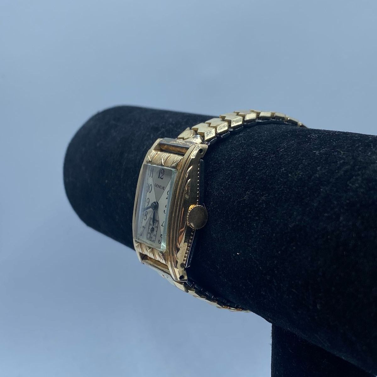 Geneve 27mm Manual Wind Rectangular Case Gold Pla… - image 2