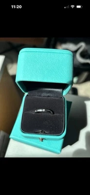 Tiffany & Co Platinum & Diamond Elsa Peretti Stacking Wedding Band - Image 1 of 4