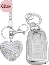 For Toyota Key Fob Cover with Diamond Heart Keychain, Car Accessories TPU for 20