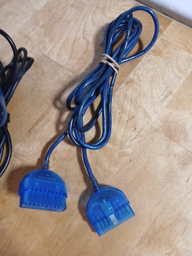 Mad Catz Dual Force + cavo di prolunga 6 piedi PlayStation 2 PS2 blu trasparente testato - Foto 6 di 6