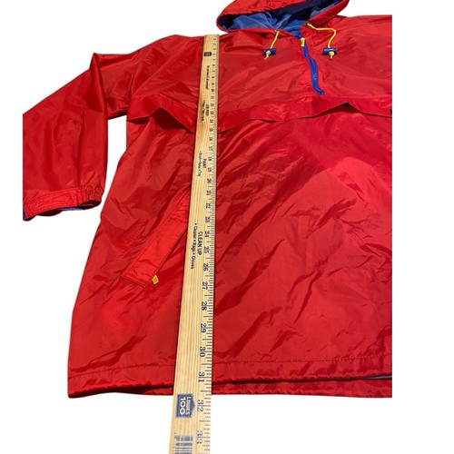 VTG 90’s US Coast Guard Auxiliary Rain Jacket 1/4 Zip Hooded Men’s Size 2XL Red - Picture 12 of 14