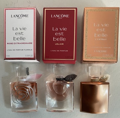 3 Lancome La vie est belle- 3 x 4 ml, L elixir, L extrait, Rose Extraordinaire