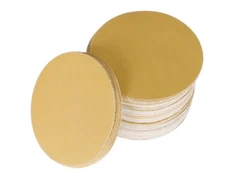 50PACK 125mm 5 In Gold sandpaper No Hole Hook & Loop Grip Sanding Discs 320 Grit