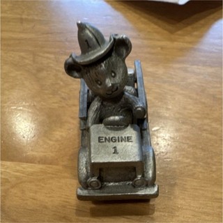 Spoontiques Pewter Fire Dept Engine 1 Bear Figurine Collectible Decorative