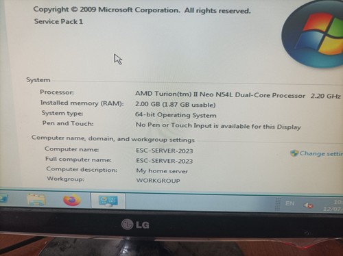Microserveur HP ProLiant N40L, AMD Turion II 2,2 GHz, 2 Go RAM, disque dur 250 Go, sans système d'exploitation - Photo 4/7