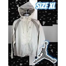 Nike Air Jordan Essential Mens Woven Hooded Zip Up Jacket Beige Sz XL DJ9828-104