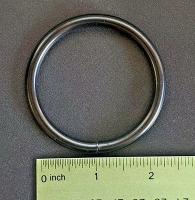 1 x Heavy Duty Welded Metal Antique Black Finish Steel O Ring 2''