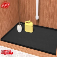 Under Sink Mat, 40'' x 22'' Under Sink Mats for Kitchen, Waterproof Silicone ...