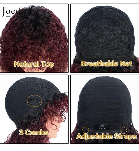 Joedir Hair Short Curly Bob Wig Human Hair 10” ES WH Pro-Lucerne In TT1B/99J - Picture 2 of 5