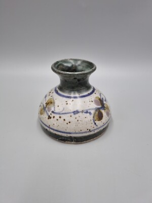 A Squat Studio Pottery Studio Bud / Posy Vase With Flower By Andrew Hague.
