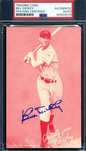 Bill Dickey PSA DNA signed Ausstellungskarte Yankees Autogramm