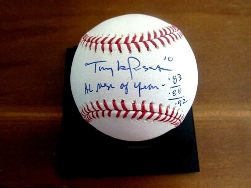 TONY LARUSSA 3 X MANAGER OF THE YEAR A'S CARDS STAT SIGNED AUTO BASEBALL PSA/DNA