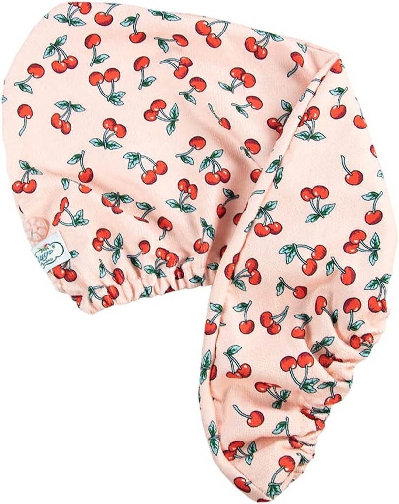 Vintage Cosmetic Co Cherry Print Microfibre Hair Drying Turban Towel