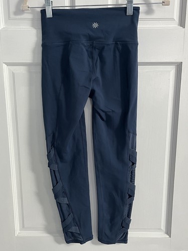Athleta Women’s Size XXS Legging High Rise Mesh Chaturanga Capri Iron Blue - Picture 7 of 12