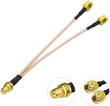 Bingfu RP-SMA Female to Dual RP-SMA Male Antenna Splitter Cable 15cm for WiFi 4G