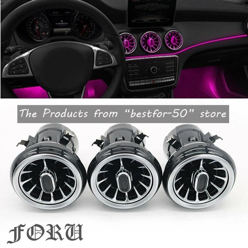 3PCS LED AC Air Vents 12 Color Turbine Ambient Light Set For KIA Stinger 2018-20 - Picture 1 of 18
