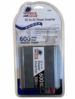 New Power Gear 300W/600W DC to AC Power Inverter ~ Portable Auto Adapter