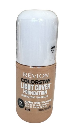* Revlon ColorStay * - Light Cover Liquid Foundation #200 Shade Nude 1 Oz New
