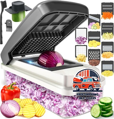9 In 1 Aparato Para Picar Verduras Pica Corta Fruta Procesador de Alimentos New