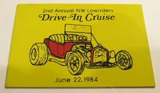 1984 Drive-In Cruise Vancouver, WA Northwest Lowriders Car Club Plaque Plate