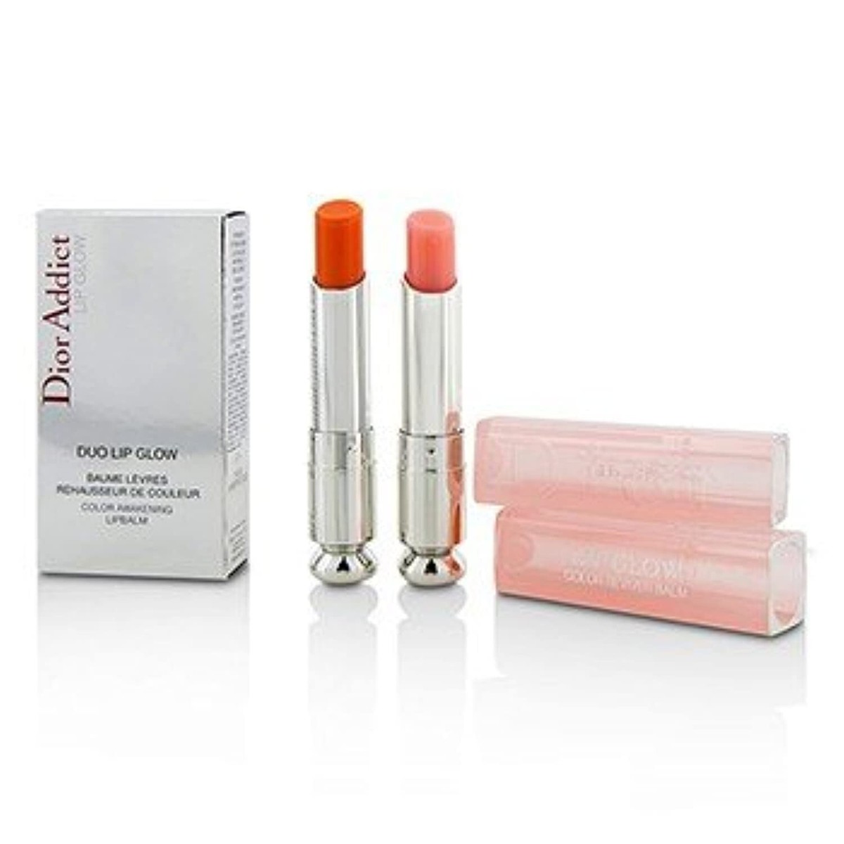 SET Christian Dior Addict Lip REVIVER DUO GLOW Coral Pink Gloss