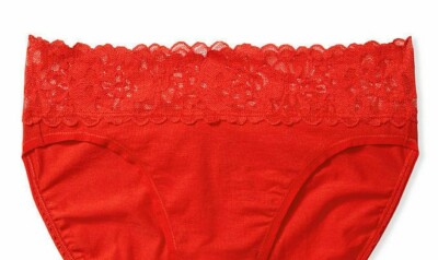 XXL Brt Red Wide Stretch Lace Waist Cotton Victorias Secret