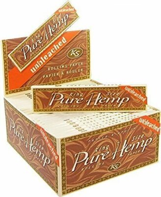 50 Pure Hemp Unbleached King Size Cigarette Rolling Papers (33 Leaves/Pack)