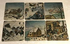 Vintage Set of 6 Chalford Glos Arnold Design England Placemats Winter Theme 