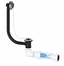 Bath Waste and Slim Waterless Trap Kit for Baths Plug & Chain 40mm/1 1/2"