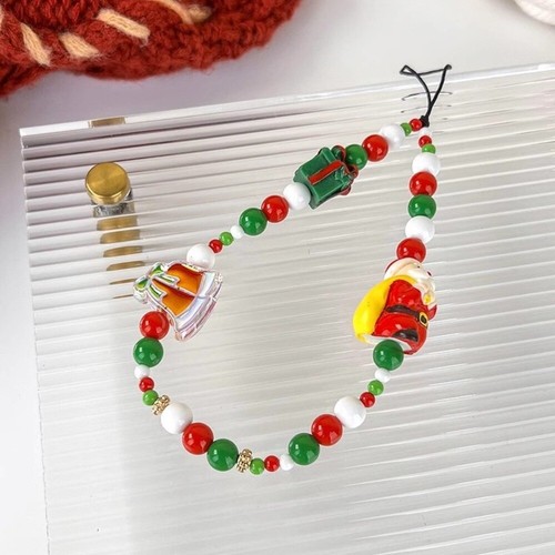 Christmas Mobile Phone Strap Colorful Bag Pendant Keychain Phone Charm Rope - Photo 3 sur 7
