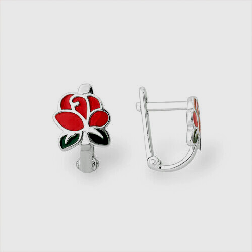 Silberohrringe Damenohrringe 925 Silber Emaille Creole Damenschmuck-image